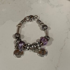 Elegant Silver Bracelet with Purple Accents